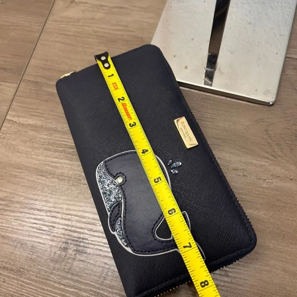 Kate Spade Leather Navy Blue Whale Wallet